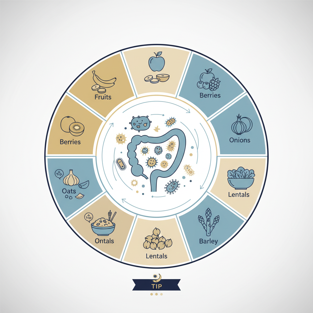 12 Best Prebiotic Foods for Gut Health — What to Eat Daily, Portions, Ideas - Infographic illustration