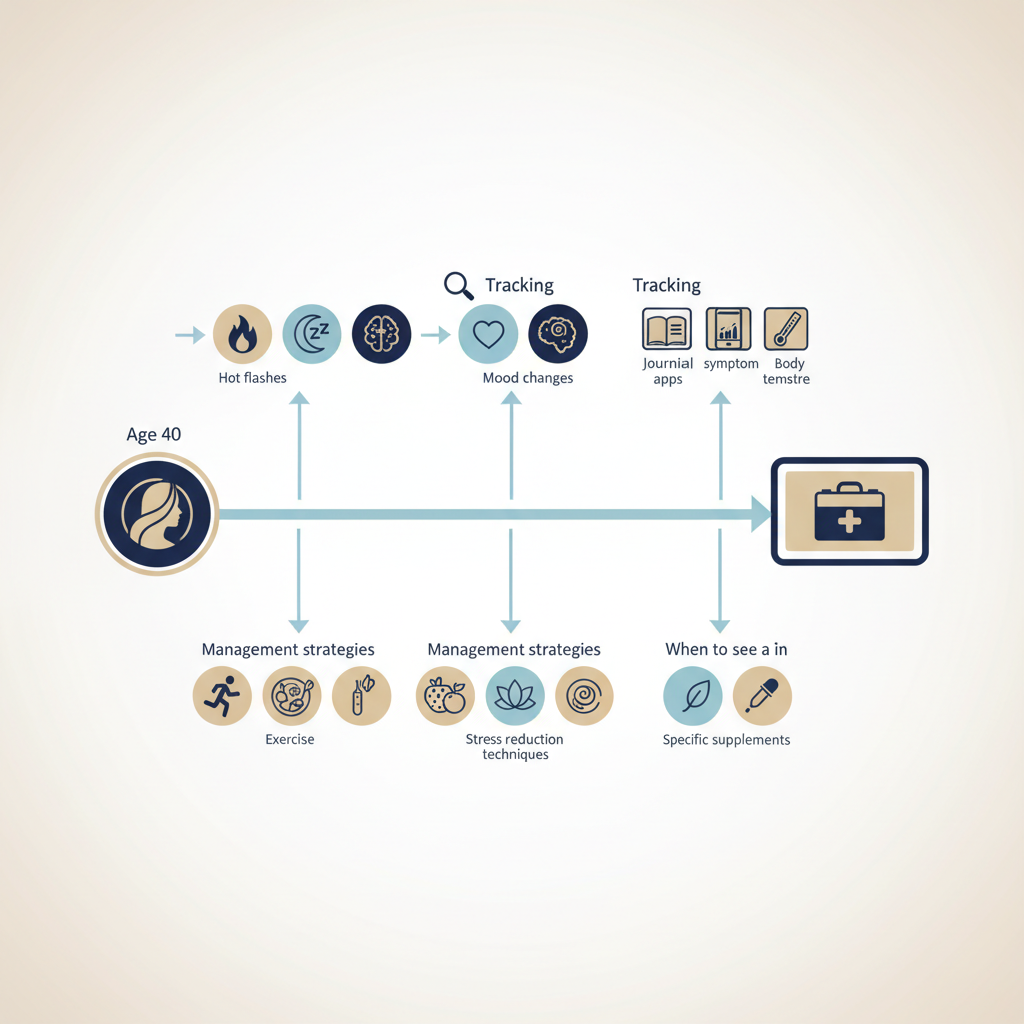 Perimenopause Symptoms at 40: Identify and Manage Without HRT — Evidence‑Based - Infographic illustration
