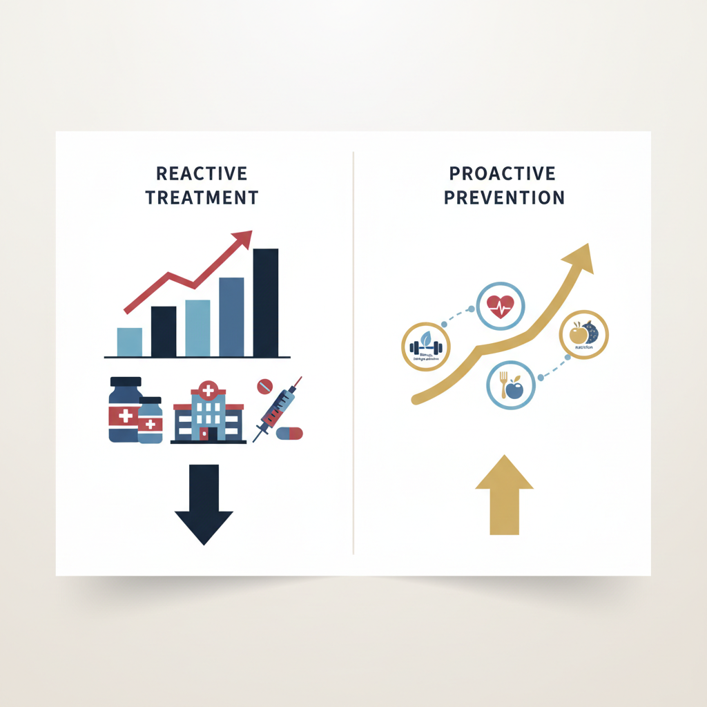 The True Cost of Chronic Disease vs. Prevention Investment - Infographic illustration