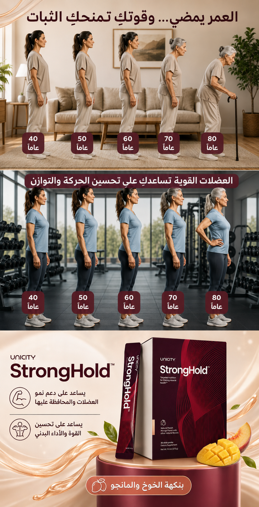 تأثير العمر على قوة العضلات والحركة من سن 40 إلى 80